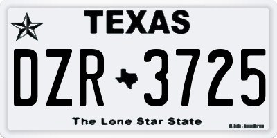 TX license plate DZR3725