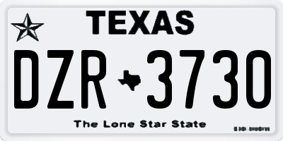 TX license plate DZR3730