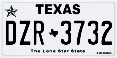 TX license plate DZR3732