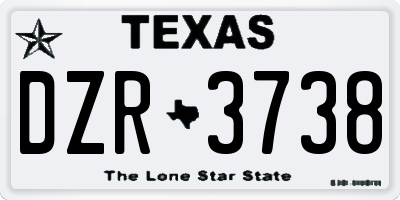 TX license plate DZR3738