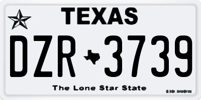 TX license plate DZR3739