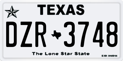 TX license plate DZR3748
