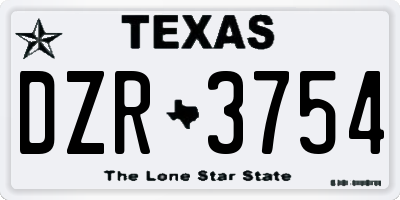 TX license plate DZR3754