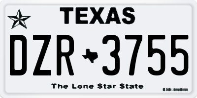 TX license plate DZR3755