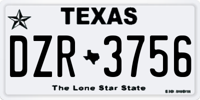 TX license plate DZR3756