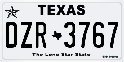 TX license plate DZR3767