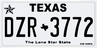 TX license plate DZR3772