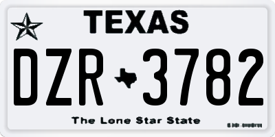 TX license plate DZR3782