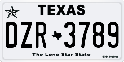 TX license plate DZR3789