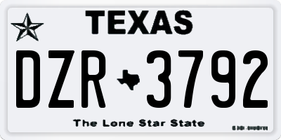 TX license plate DZR3792
