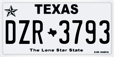 TX license plate DZR3793