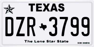 TX license plate DZR3799