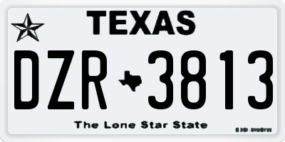 TX license plate DZR3813