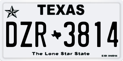 TX license plate DZR3814