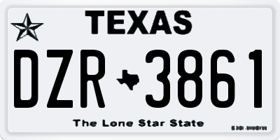 TX license plate DZR3861