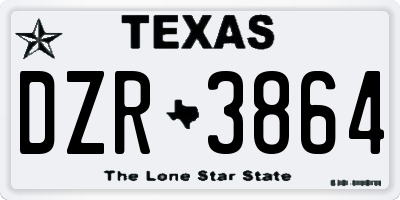 TX license plate DZR3864