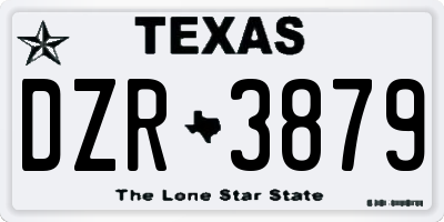TX license plate DZR3879