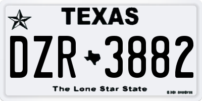 TX license plate DZR3882