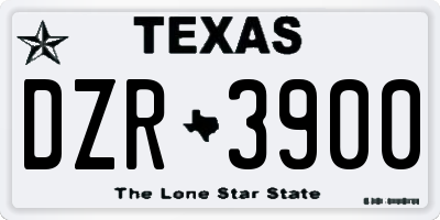 TX license plate DZR3900