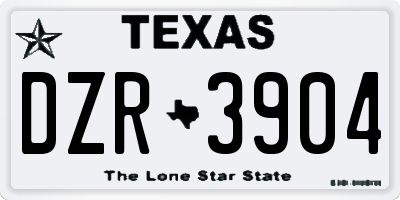 TX license plate DZR3904