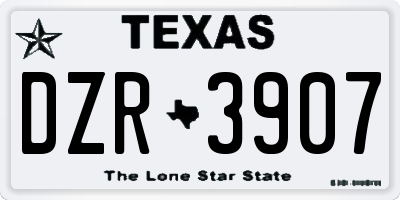 TX license plate DZR3907