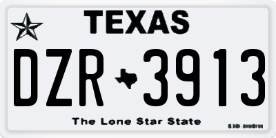 TX license plate DZR3913