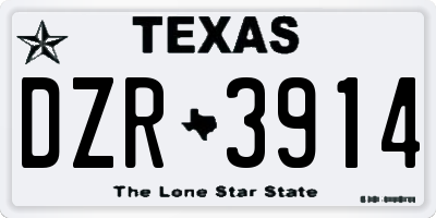 TX license plate DZR3914