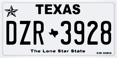 TX license plate DZR3928