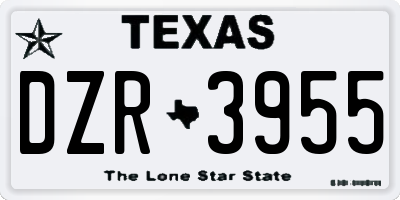 TX license plate DZR3955