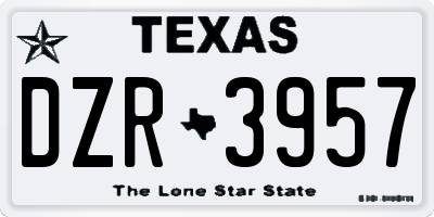 TX license plate DZR3957