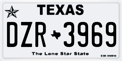 TX license plate DZR3969