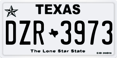 TX license plate DZR3973