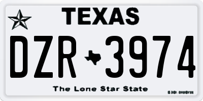 TX license plate DZR3974