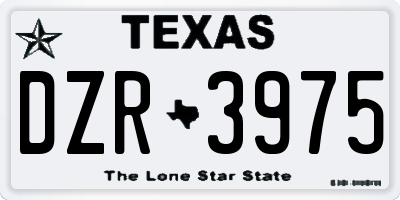 TX license plate DZR3975