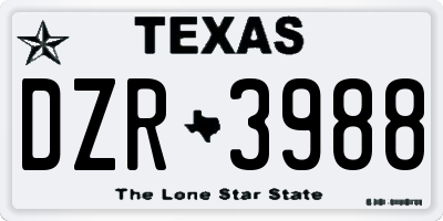 TX license plate DZR3988