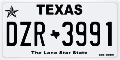 TX license plate DZR3991