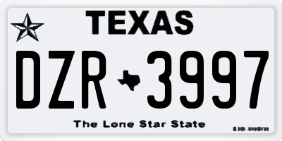 TX license plate DZR3997