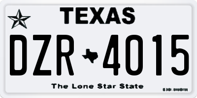 TX license plate DZR4015
