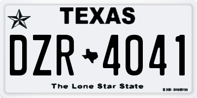 TX license plate DZR4041