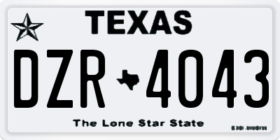 TX license plate DZR4043