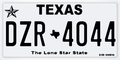 TX license plate DZR4044