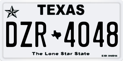 TX license plate DZR4048