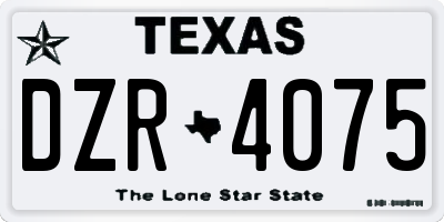 TX license plate DZR4075