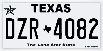TX license plate DZR4082