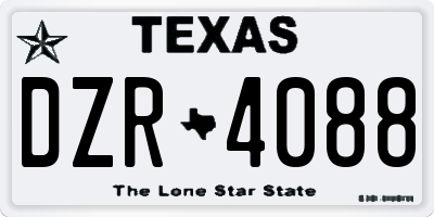 TX license plate DZR4088