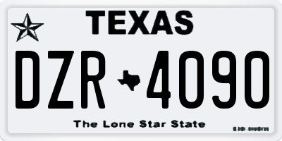 TX license plate DZR4090