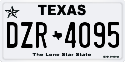 TX license plate DZR4095