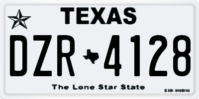 TX license plate DZR4128