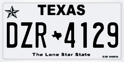 TX license plate DZR4129