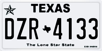 TX license plate DZR4133